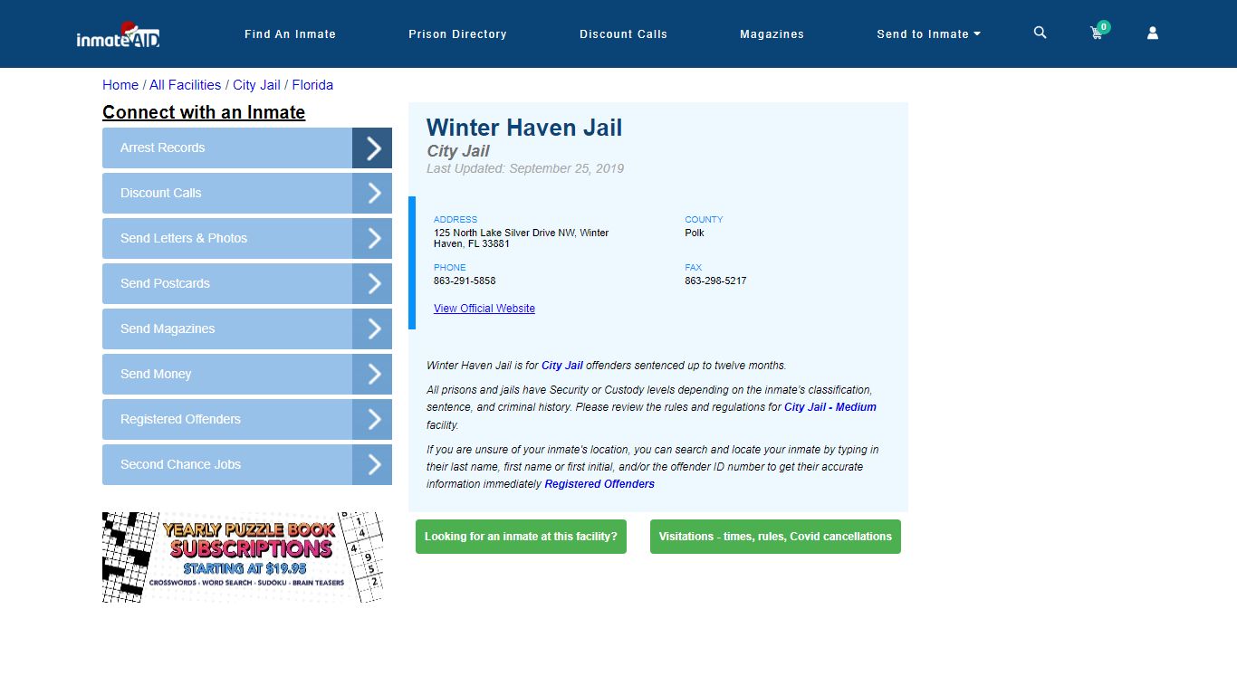 Winter Haven Jail | Inmate Locator
